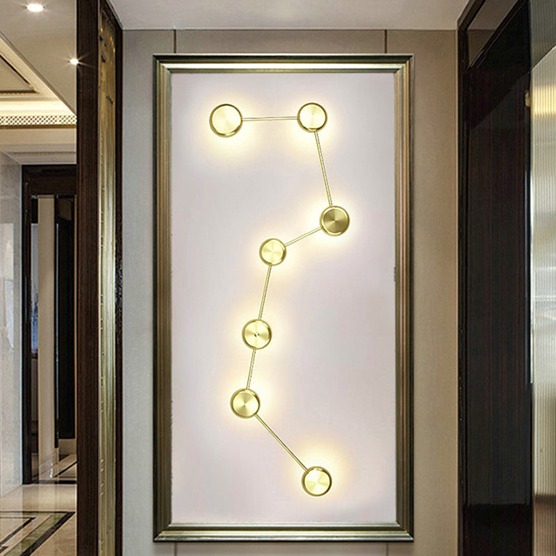 Contemporary Creative Big Dipper Aluminum LED Flush Mount Ceiling Light For Living Room
