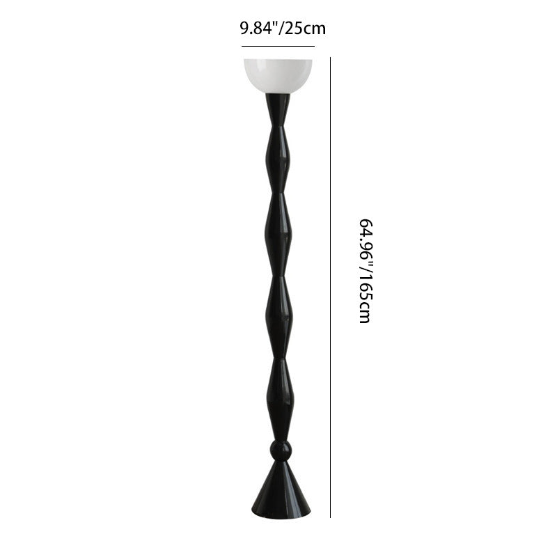 Contemporary Scandinavian Iron Glass Semicircle Shade 1-Light Standing Floor Lamp For Living Room
