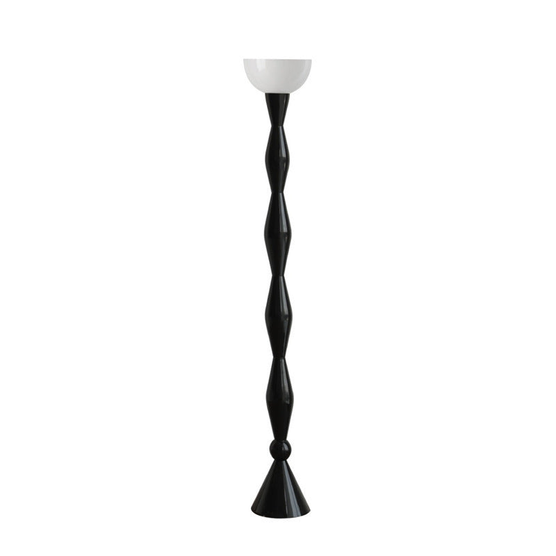 Contemporary Scandinavian Iron Glass Semicircle Shade 1-Light Standing Floor Lamp For Living Room