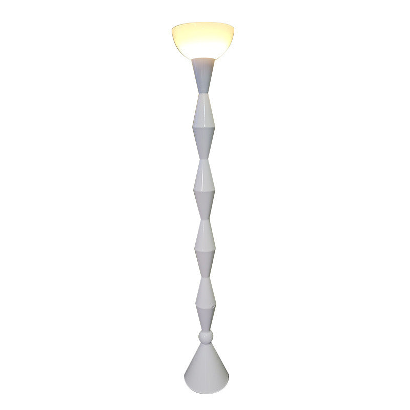 Contemporary Scandinavian Iron Glass Semicircle Shade 1-Light Standing Floor Lamp For Living Room