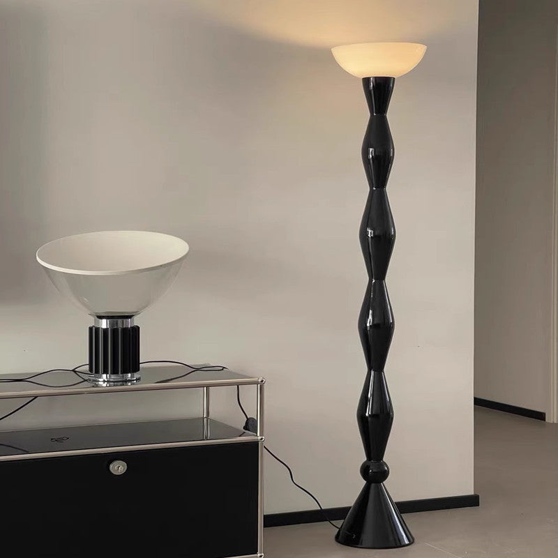 Contemporary Scandinavian Iron Glass Semicircle Shade 1-Light Standing Floor Lamp For Living Room