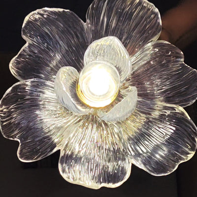 Contemporary Luxury Hardware Petal Resin Shade 1-Light Semi-Flush Mount Ceiling Light For Living Room