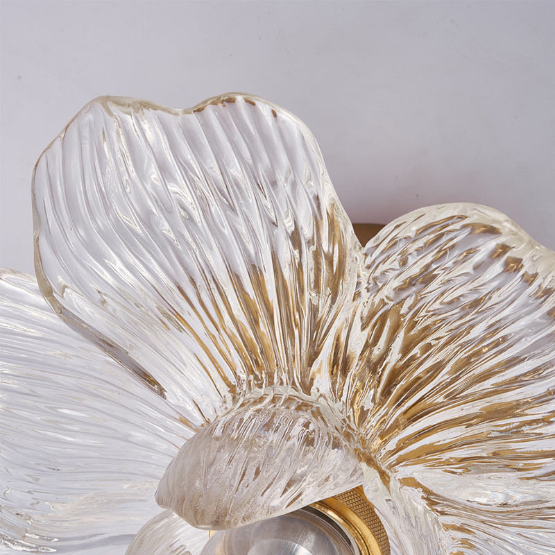 Contemporary Luxury Hardware Petal Resin Shade 1-Light Semi-Flush Mount Ceiling Light For Living Room