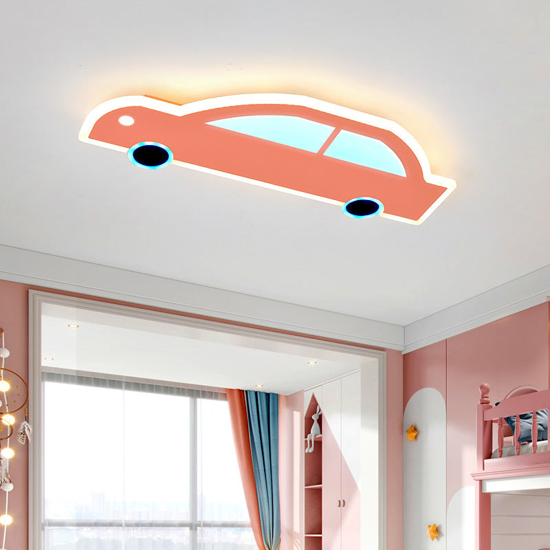 Contemporain Créatif Dessin Animé Voiture Fer Acrylique LED Plafonnier Pour Salon 