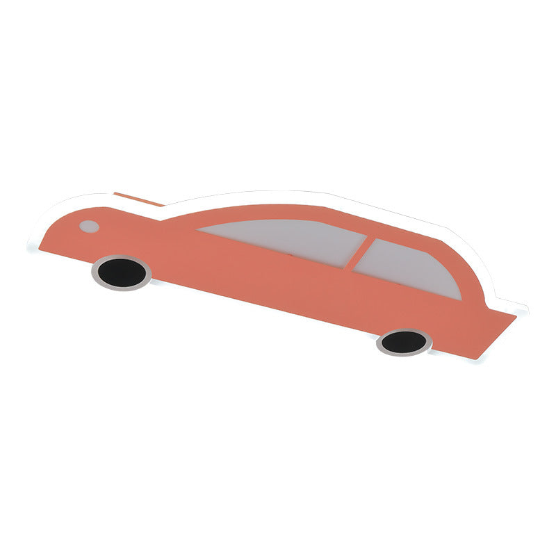 Contemporary Creative Cartoon Car Iron Acrylic LED Flush Mount Ceiling Light For Living Room