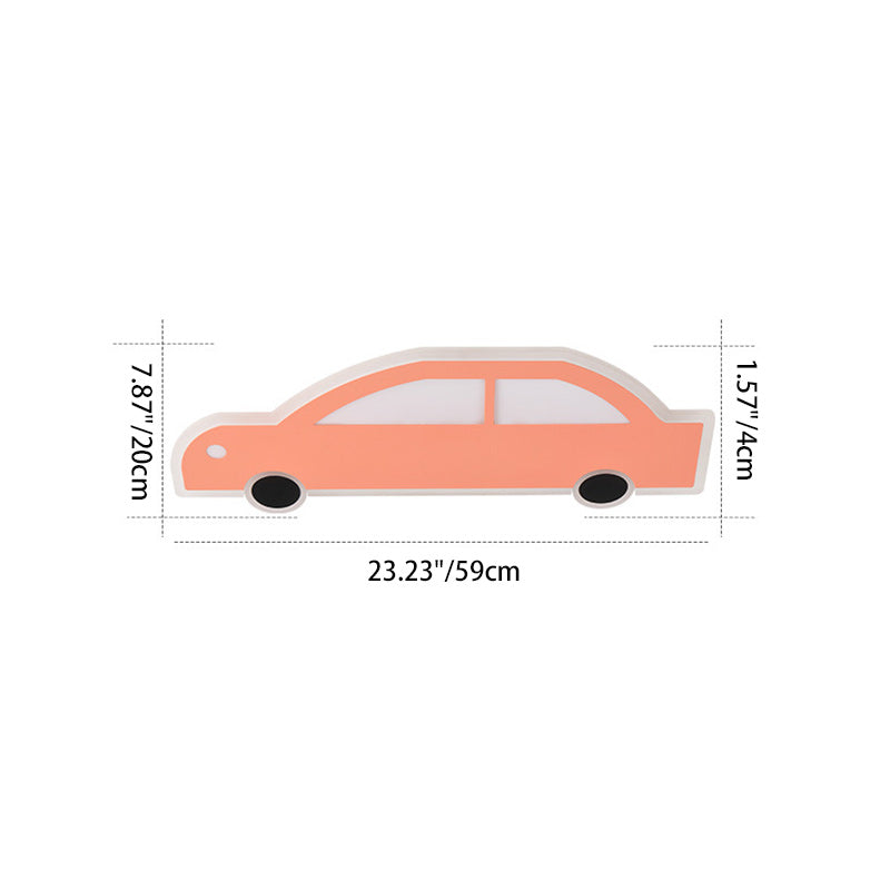 Contemporary Creative Cartoon Car Iron Acrylic LED Flush Mount Ceiling Light For Living Room