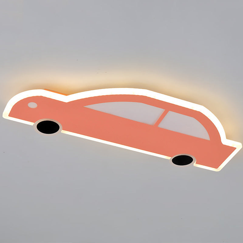Contemporain Créatif Dessin Animé Voiture Fer Acrylique LED Plafonnier Pour Salon 