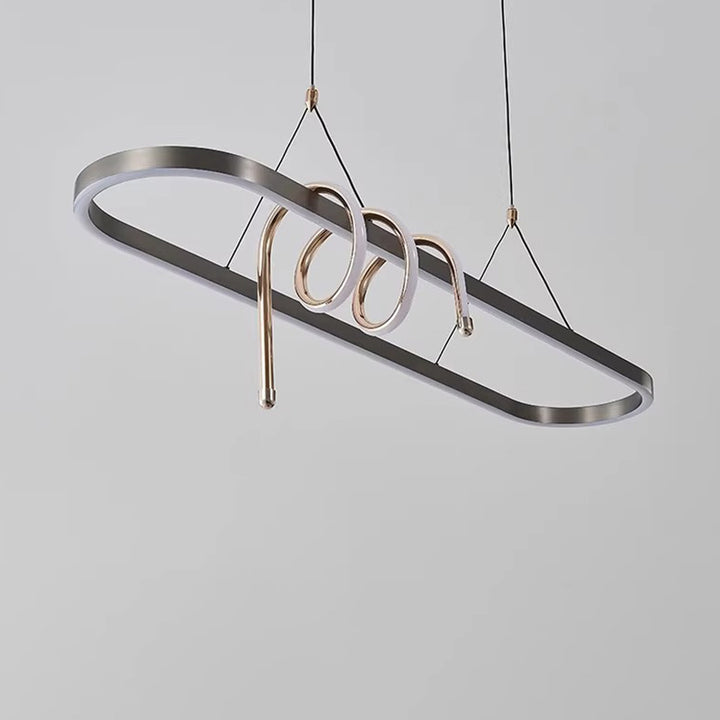 Lumière suspendue LED en anneau de silicone en aluminium et fer minimaliste moderne pour salon 