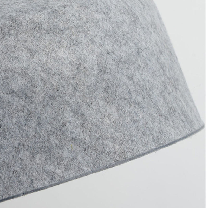 Contemporary Nordic Solid Wood Felt Round Shade 1-Light Pendant Light For Living Room
