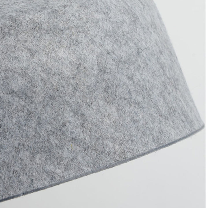Contemporary Nordic Solid Wood Felt Round Shade 1-Light Pendant Light For Living Room