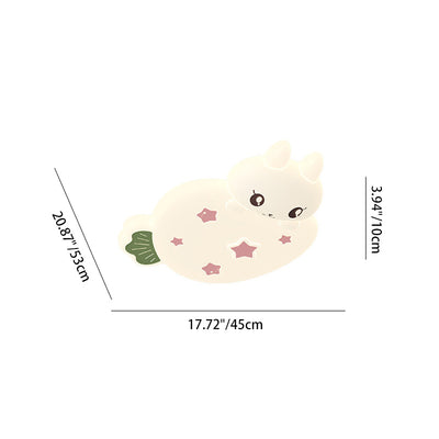 Contemporary Creative Cartoon Strawberry Rabbit LED Flush Mount Ceiling Light For Living Room