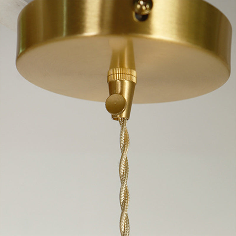 Suspension lumineuse à 1 lumière avec abat-jour conique en verre de cuivre traditionnel japonais pour salon 