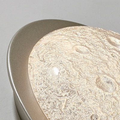 Contemporary Luxury Platinum Crystal Lunar Crater Texture LED Flush Mount Ceiling Light For Living Room