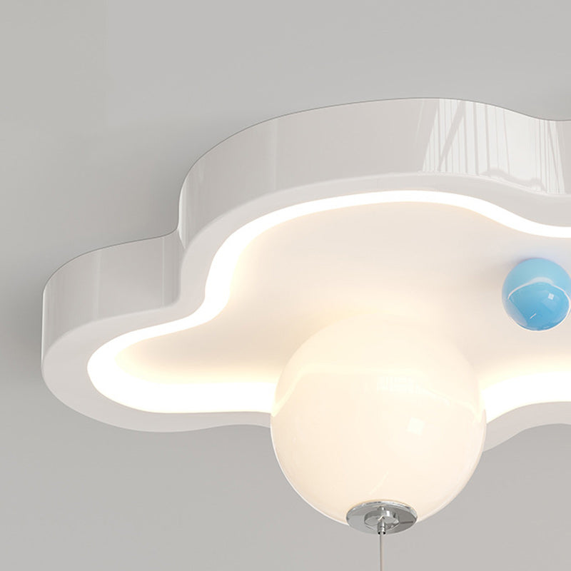 Contemporary Creative Cartoon Cloud Star Iron Acrylic LED Flush Mount Ceiling Light For Living Room