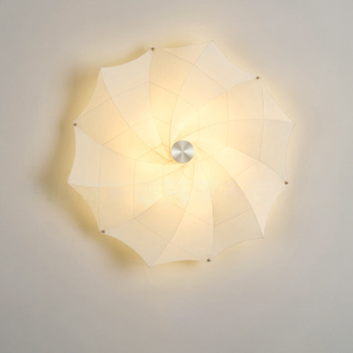 Applique murale 1 lumière pour salle à manger en matériel de quincaillerie avec abat-jour en tissu de fleur rotatif et évolutif créatif contemporain 