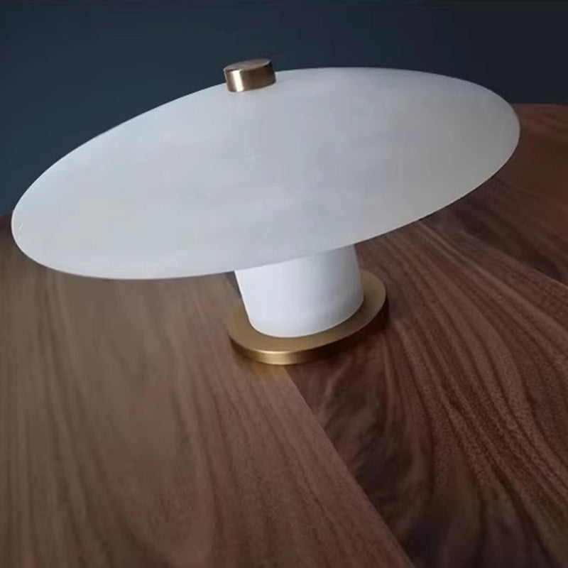 Moderno Minimalista Mármol Madera Maciza Platillo Volador Lámpara Colgante de 1 Luz Para Sala de Estar 