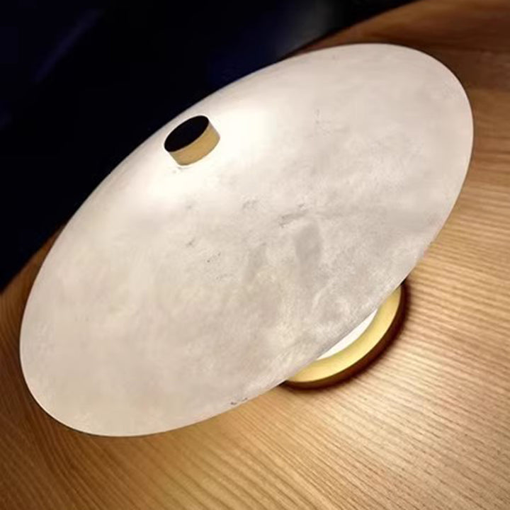 Moderno Minimalista Mármol Madera Maciza Platillo Volador Lámpara Colgante de 1 Luz Para Sala de Estar 
