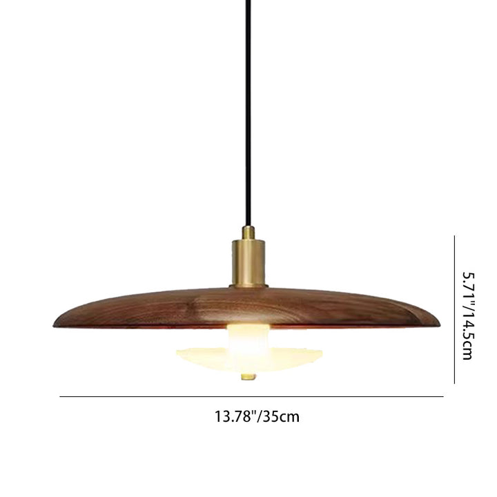 Moderno Minimalista Mármol Madera Maciza Platillo Volador Lámpara Colgante de 1 Luz Para Sala de Estar 