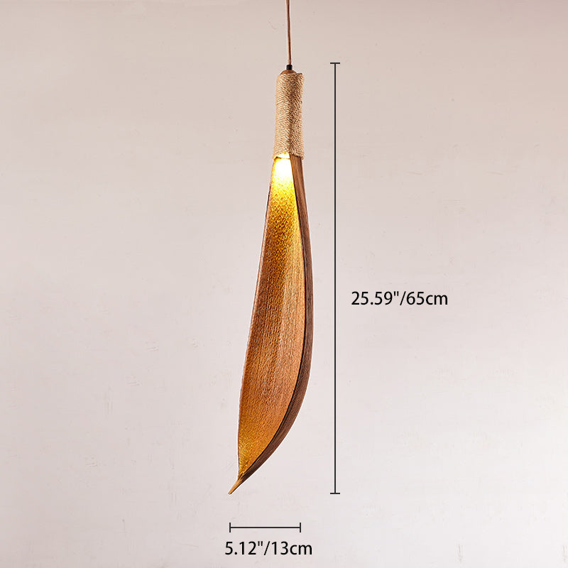 Luz colgante contemporánea creativa de hoja de cacao 1/2/3 luces para isla para comedor 