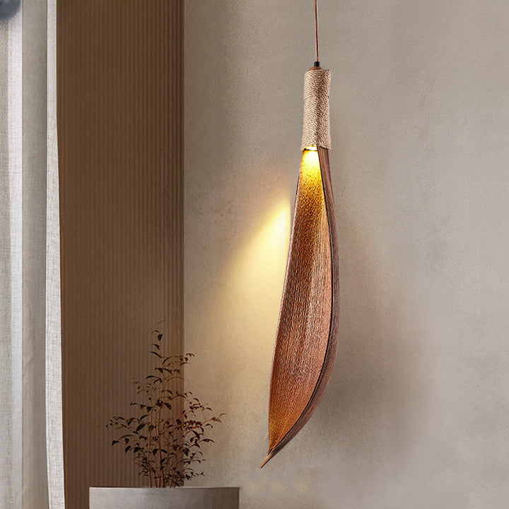 Luz colgante contemporánea creativa de hoja de cacao 1/2/3 luces para isla para comedor 