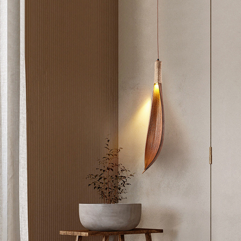 Luz colgante contemporánea creativa de hoja de cacao 1/2/3 luces para isla para comedor 