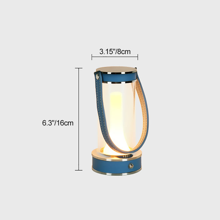 Modern Simplicity Waterproof Aluminum Cylinder Leather Portable LED Outdoor Camping Light For Garden