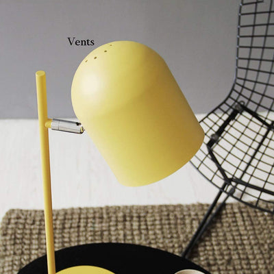 Contemporary Scandinavian Macaron Rotatable Adjustable Iron Round Shade 1-Light Table Lamp For Bedroom