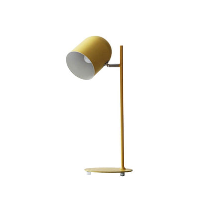Contemporary Scandinavian Macaron Rotatable Adjustable Iron Round Shade 1-Light Table Lamp For Bedroom