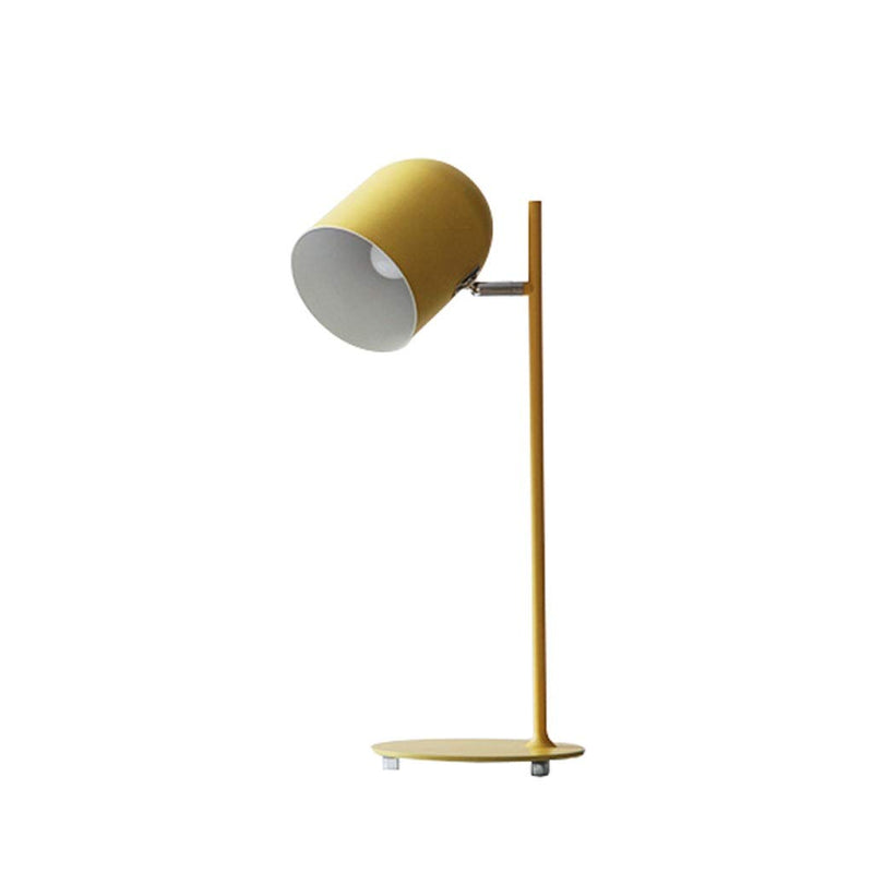 Contemporary Scandinavian Macaron Rotatable Adjustable Iron Round Shade 1-Light Table Lamp For Bedroom