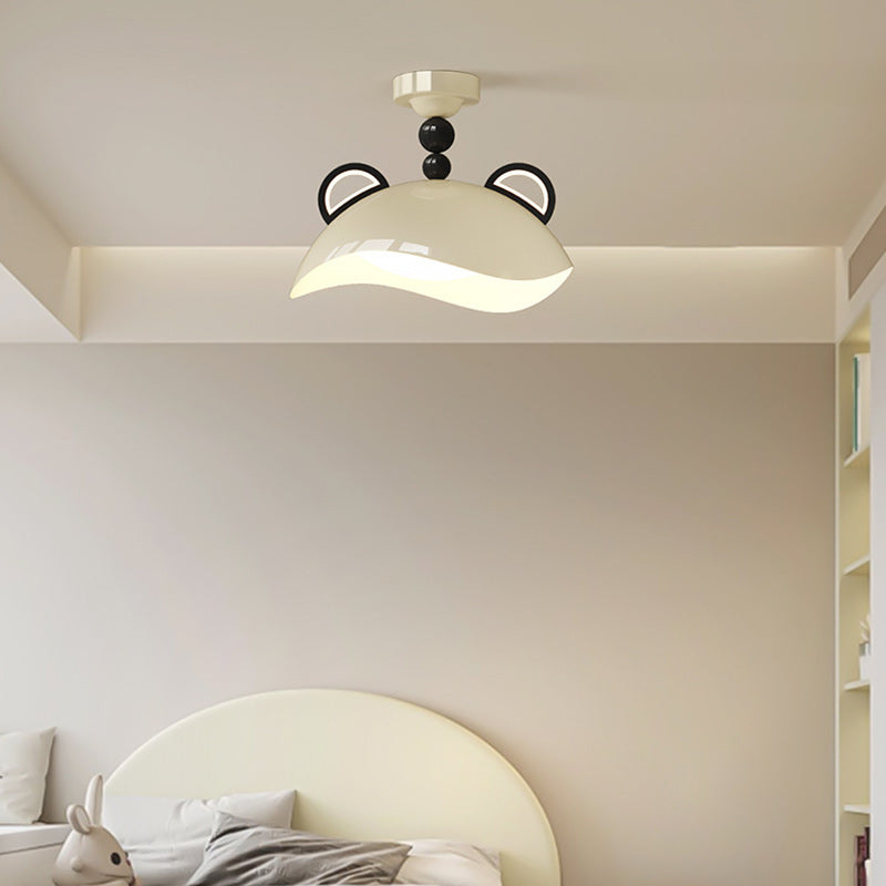 Contemporary Creative Eggshell Iron PE LED Flush Mount Ceiling Light For Living Room