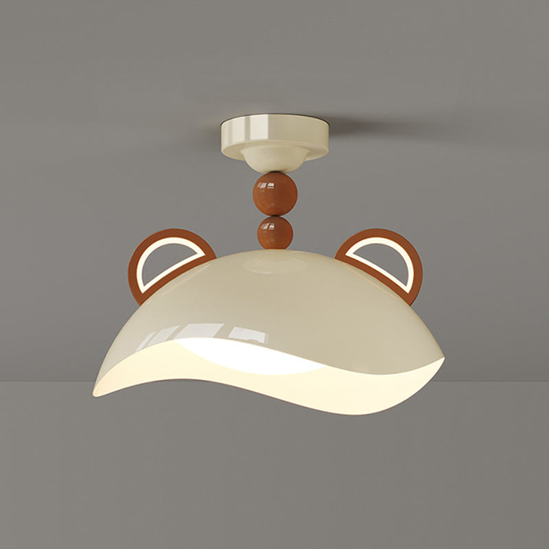 Contemporary Creative Eggshell Iron PE LED Flush Mount Ceiling Light For Living Room