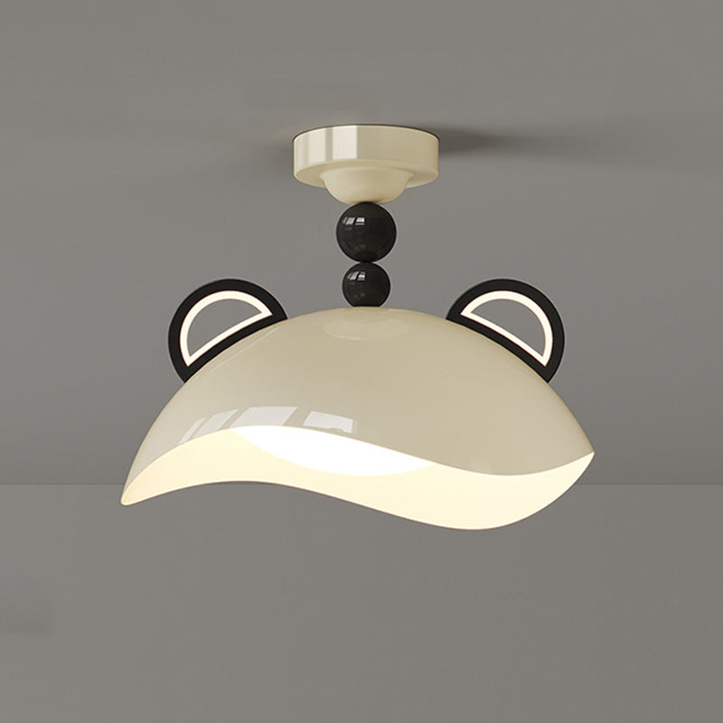Contemporary Creative Eggshell Iron PE LED Flush Mount Ceiling Light For Living Room
