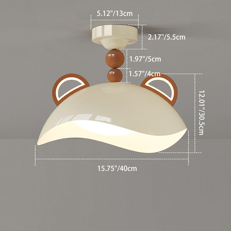 Contemporary Creative Eggshell Iron PE LED Flush Mount Ceiling Light For Living Room