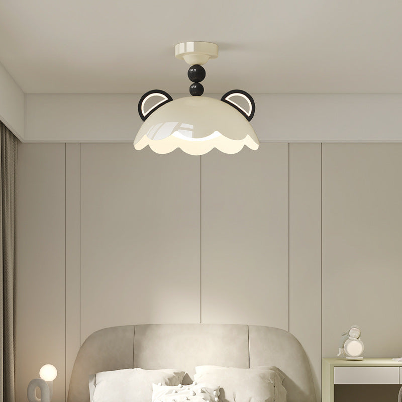 Contemporary Creative Eggshell Iron PE LED Flush Mount Ceiling Light For Living Room