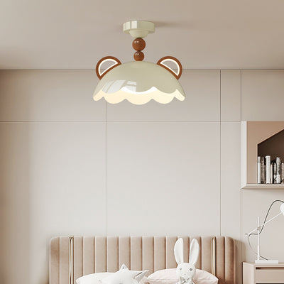 Contemporary Creative Eggshell Iron PE LED Flush Mount Ceiling Light For Living Room