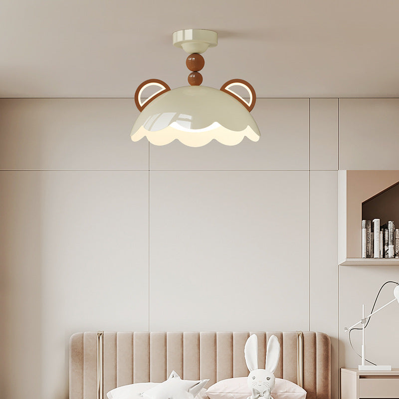Contemporary Creative Eggshell Iron PE LED Flush Mount Ceiling Light For Living Room