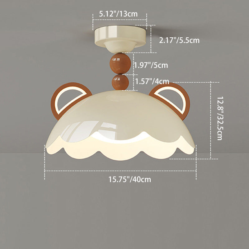 Contemporary Creative Eggshell Iron PE LED Flush Mount Ceiling Light For Living Room