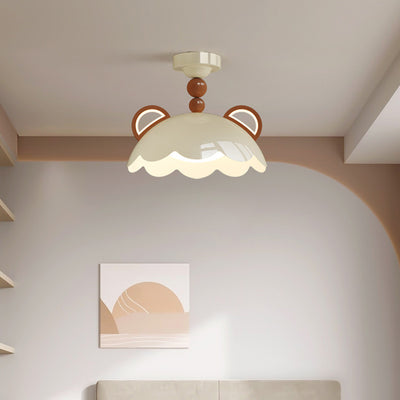 Contemporary Creative Eggshell Iron PE LED Flush Mount Ceiling Light For Living Room