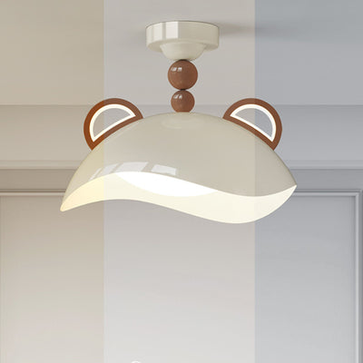 Contemporary Creative Eggshell Iron PE LED Flush Mount Ceiling Light For Living Room