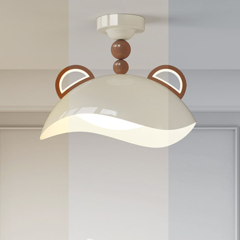 Contemporary Creative Eggshell Iron PE LED Flush Mount Ceiling Light For Living Room