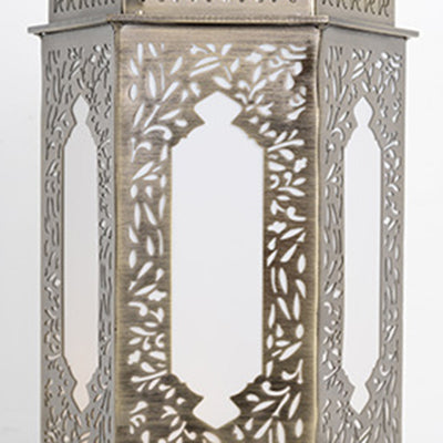 Traditional Chinese Hollow Carved Palace Zinc Alloy 1-Light Table Lamp For Bedroom