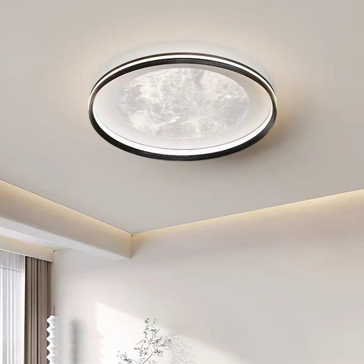 Plafonnier LED rond en aluminium acrylique minimaliste moderne pour salon 