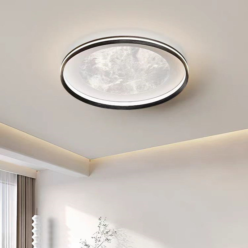 Modern Minimalist Aluminum Acrylic Round LED Flush Mount Ceiling Light For Living Room