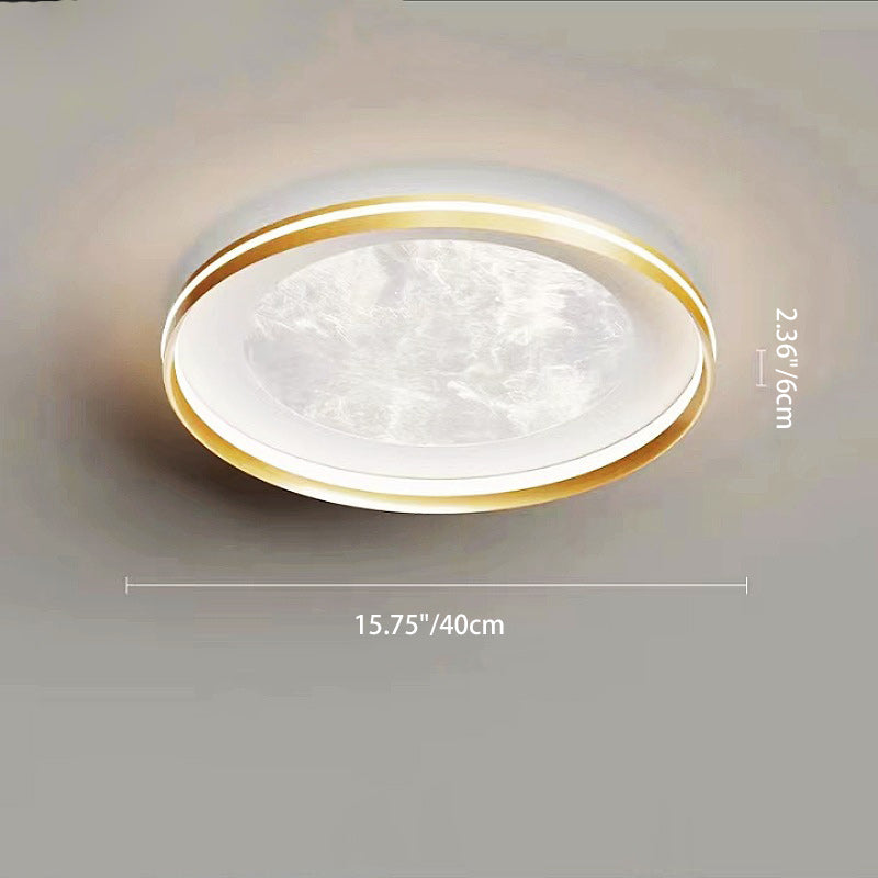 Modern Minimalist Aluminum Acrylic Round LED Flush Mount Ceiling Light For Living Room