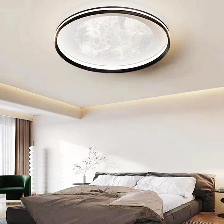 Plafonnier LED rond en aluminium acrylique minimaliste moderne pour salon 