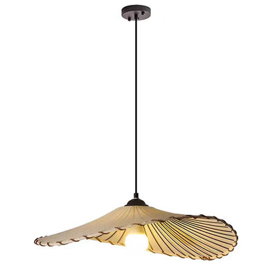 Traditional Farmhouse Fabric Flared Brim Straw Hat Design Iron 1-Light Pendant Light For Living Room