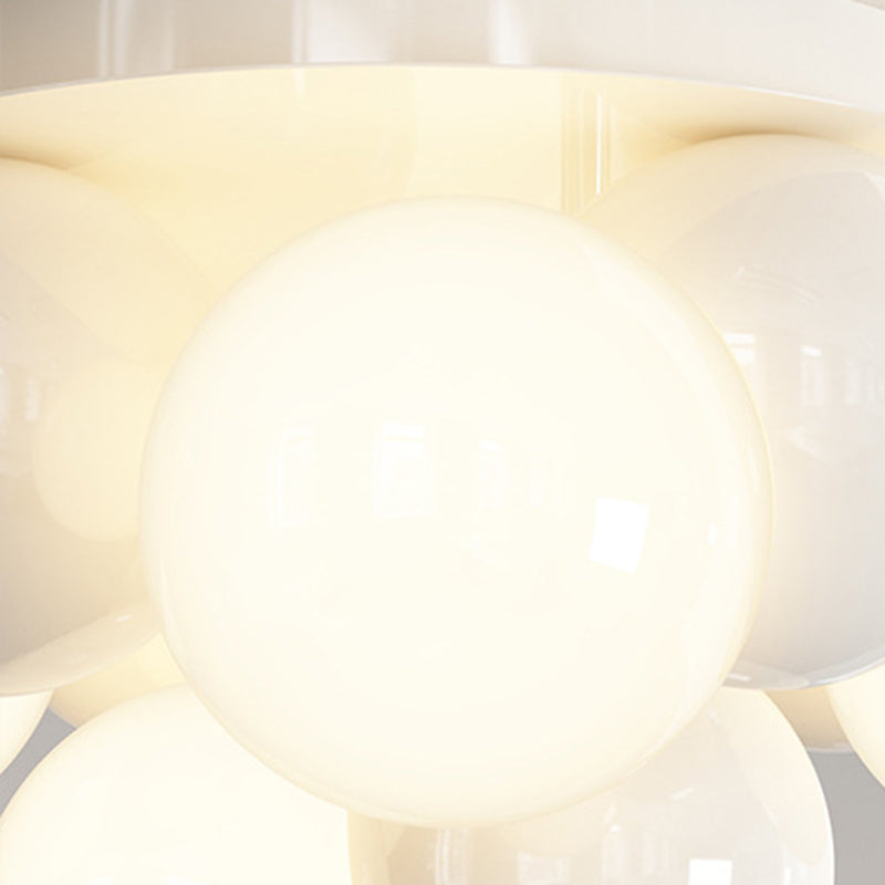 Plafonnier semi-encastré 1 lumière avec abat-jour en verre de haricot magique en fer scandinave contemporain pour couloir 