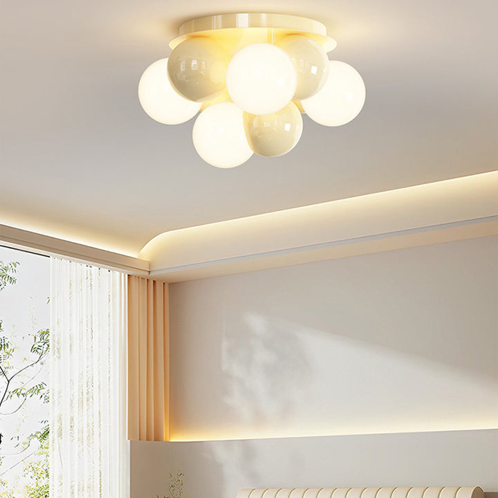 Plafonnier semi-encastré 1 lumière avec abat-jour en verre de haricot magique en fer scandinave contemporain pour couloir 