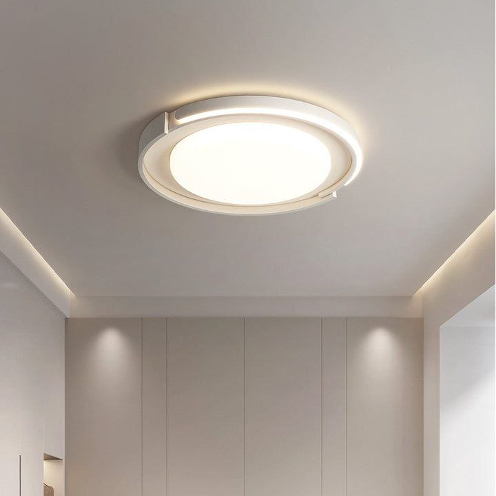 Modern Minimalist Iron Acrylic Round Shade LED Flush Mount Ceiling Light For Living Room