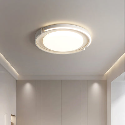 Modern Minimalist Iron Acrylic Round Shade LED Flush Mount Ceiling Light For Living Room